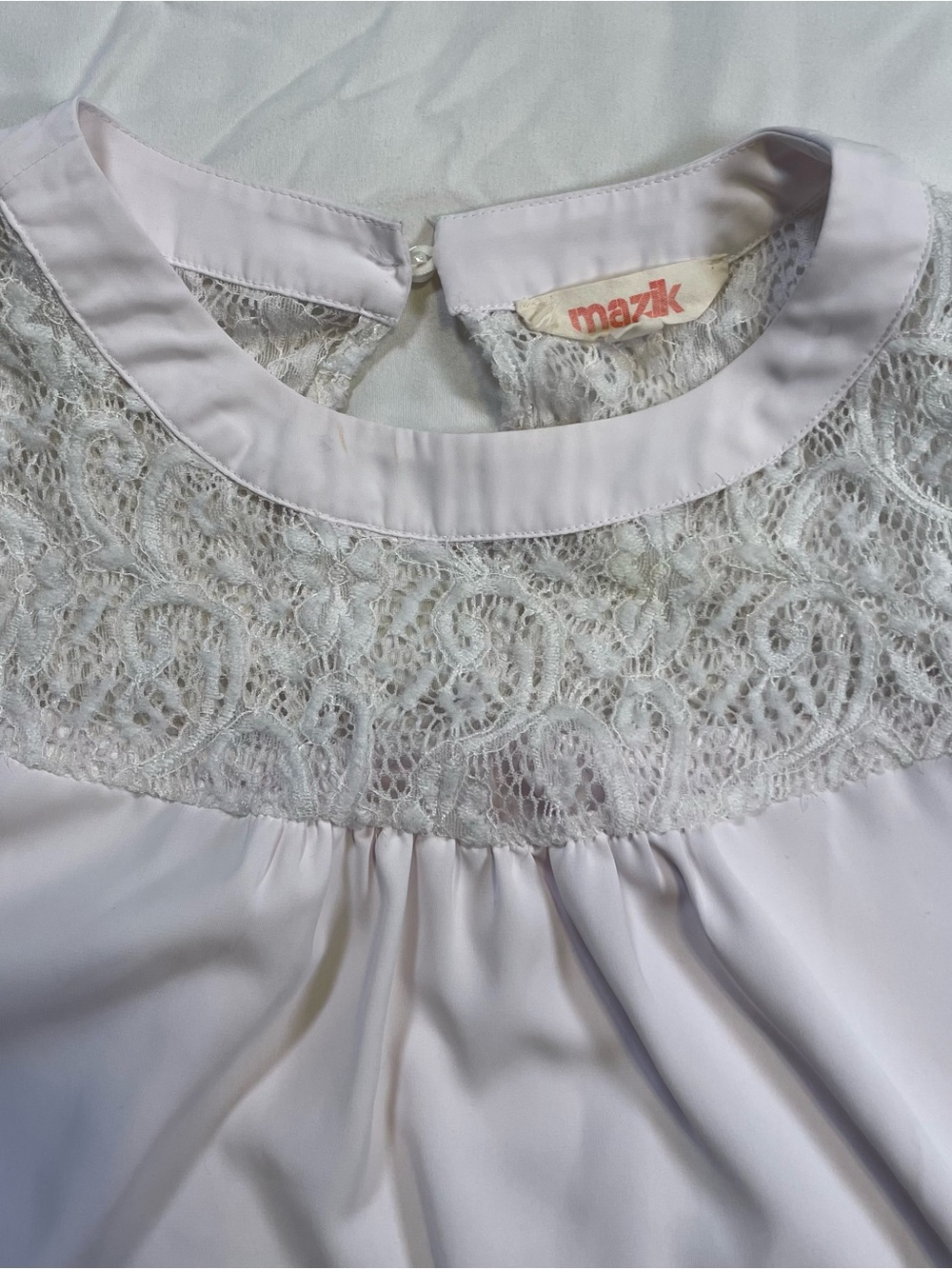 Mazik White Lace Blouse Romantic Cottagecore Coquette Boho Bell Sleeve Top Sz M - Picture 7 of 10